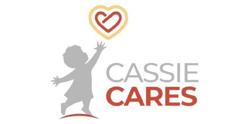 Cassie Cares logo featuring a heart symbol and the tagline - Because Every Child Deserves More.